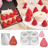 Strawberry / Strawberries (4 cavity 3cm) Silicone Mould Same Shape