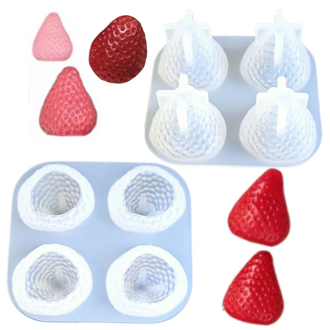 Strawberry / Strawberries (4 cavity 3cm) Silicone Mould Same Shape