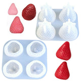 Strawberry / Strawberries (4 cavity 3cm) Silicone Mould Same Shape