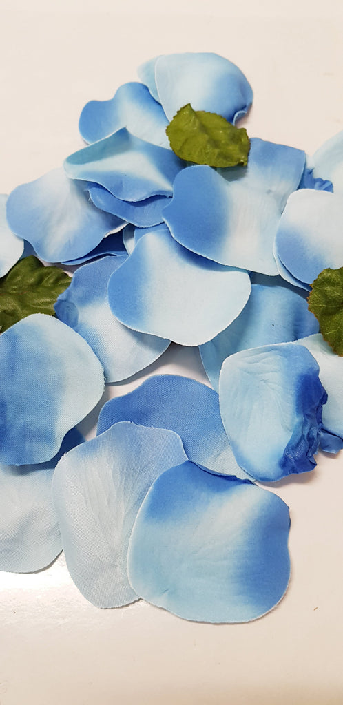Blue Silk Fabric Petals & Leaves Package