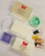 SOAP MAKING KIT: 3kg Clear White Goats Milk Base Leaf +2 Silicone mould 2 Colors