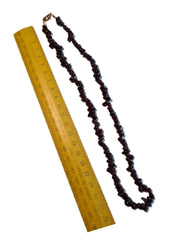 Necklace Garnet Tumbled Beads, Genuine