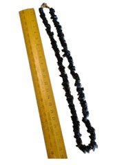 Necklace Jet Tumbled Beads, Genuine