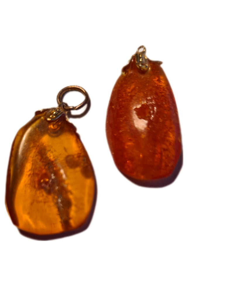 Amber Tumbled Polished Gemstone Pendant
