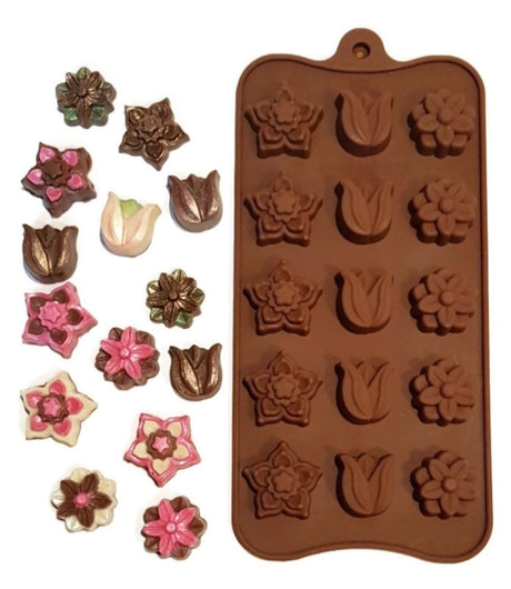 Flowers Mini 15 cavity Chocolate Silicone Mould