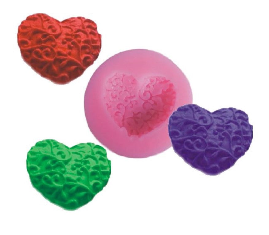 Hearts Floral Mini Silicone Mould