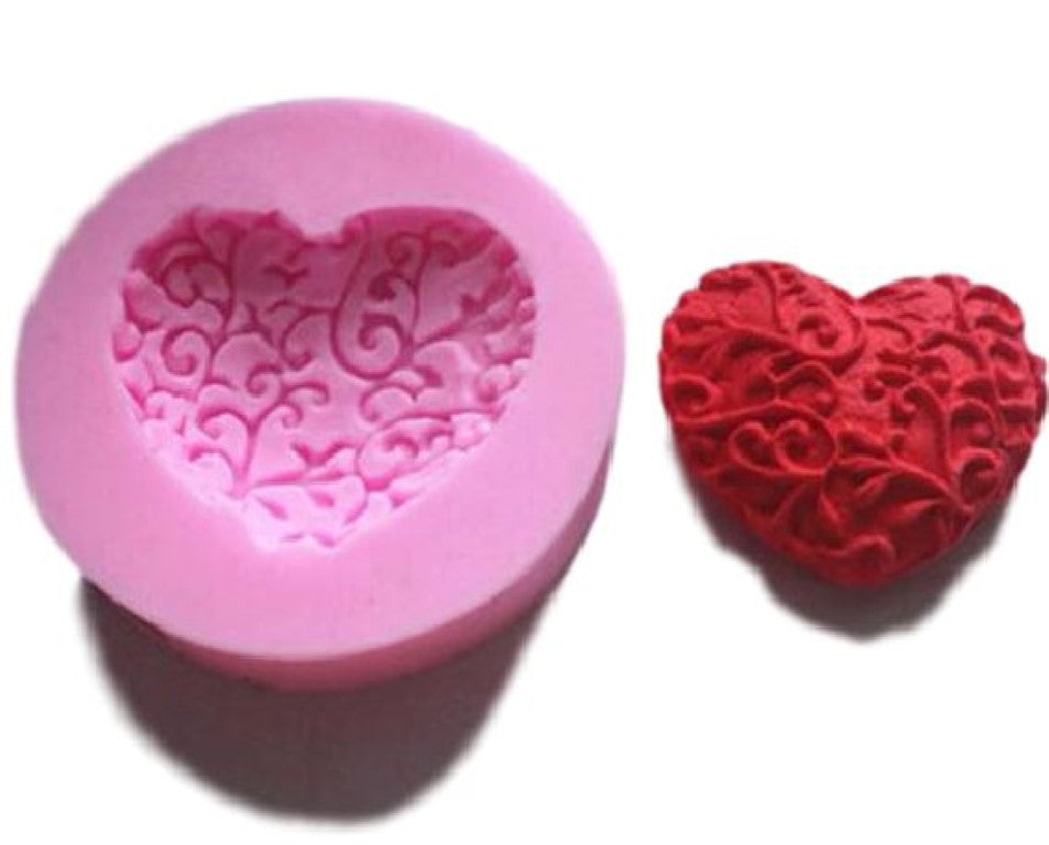 Hearts Floral Mini Silicone Mould