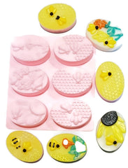 Honeybee Oval 6 cavity Silicone Mould