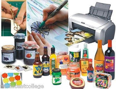 DVD / CD Label Adhesive Gloss WHITE Printable Sticker Paper, Inkjet or Laser