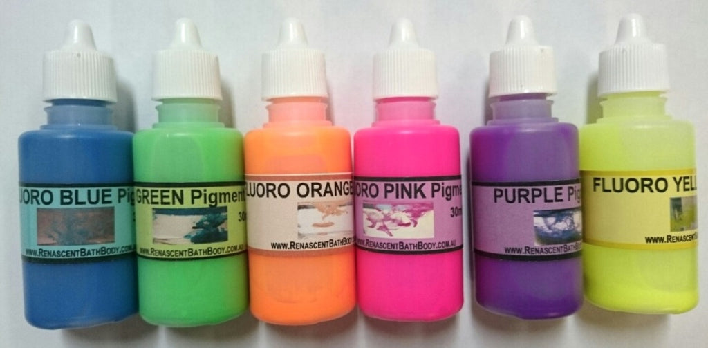 6 X NEON Pigment Colours - Liquid 30ml