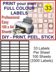 33 x 100 Address Mailing Label 70X25.4mm Peel + Stick