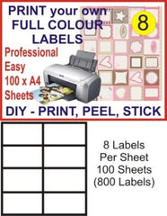 8 x 100 Address Mailing Label 105x74.2mm Peel + Stick