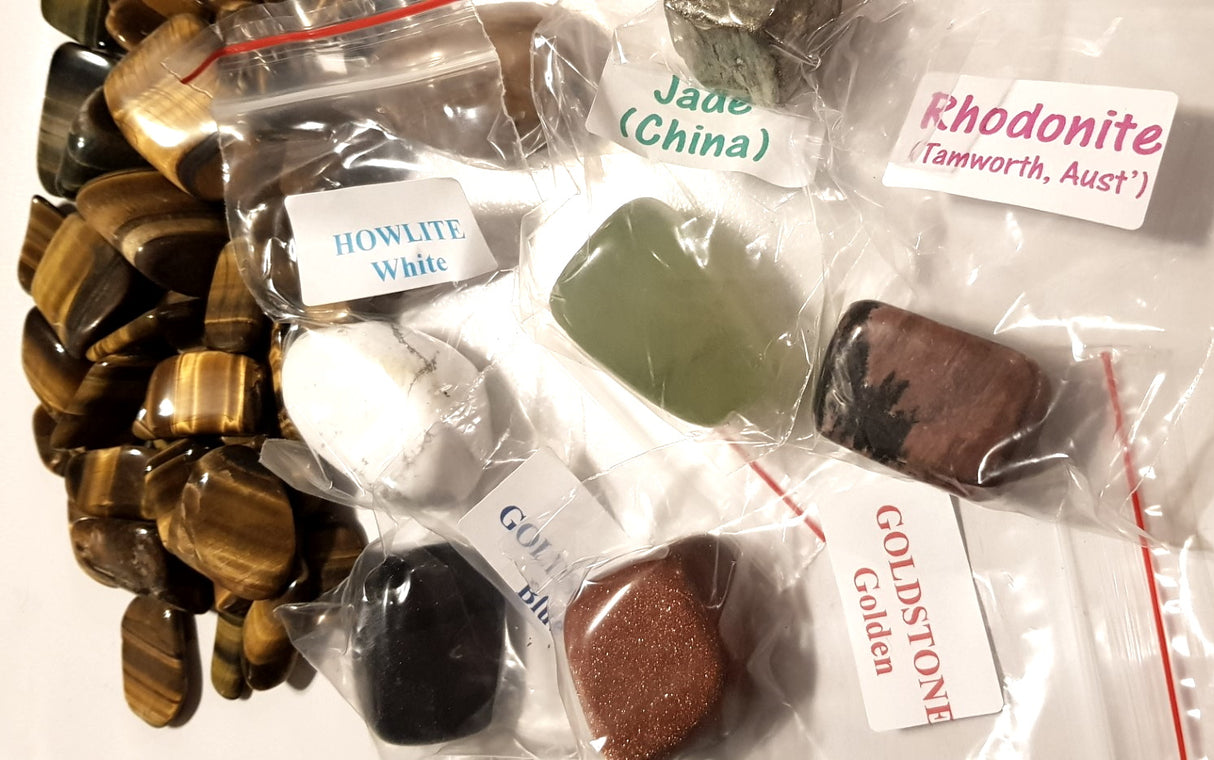 TIGER EYE  Tumbles + 7 Huge Tumbled Gems