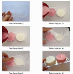 Twin Cavity Clear Round Self Closing Clam Shell Box