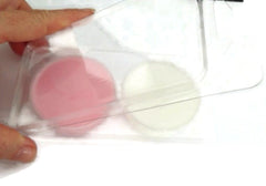 Twin Cavity Clear Round Self Closing Clam Shell Box