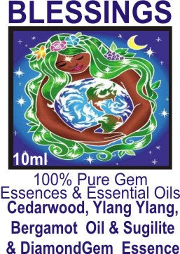 Blessings Essence Oil (Cedarwood, Ylang Ylang, Bergamot, Sugilite, Diamond)