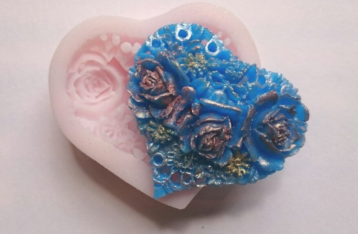 Rose Heart Mini Silicone Mould