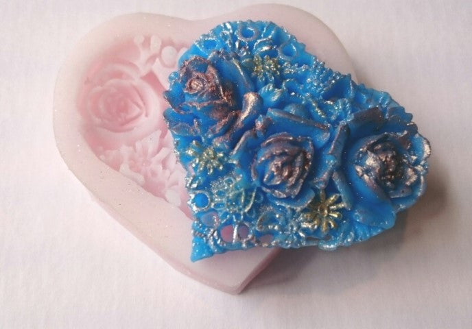 Rose Heart Mini Silicone Mould